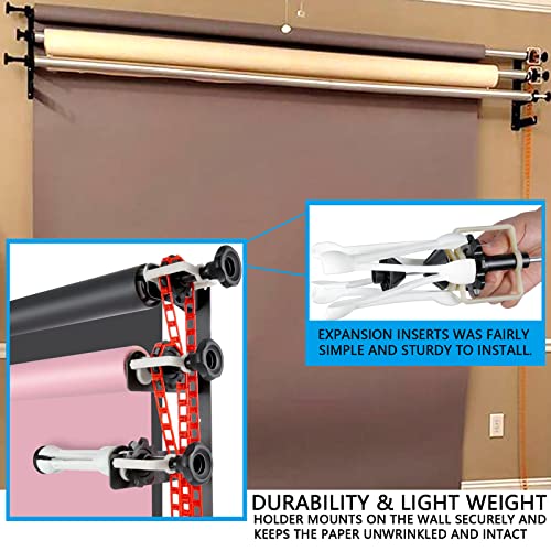 Photography Backdrop Wall Mount Roller System 4 Support Rollers, Manual Photo Background Ceiling Holder, Including 2 Four-fold Hooks, 8 Expand Bars, 4 Chains, for Home Studio Live Shooting - color: 4 Support Rollers