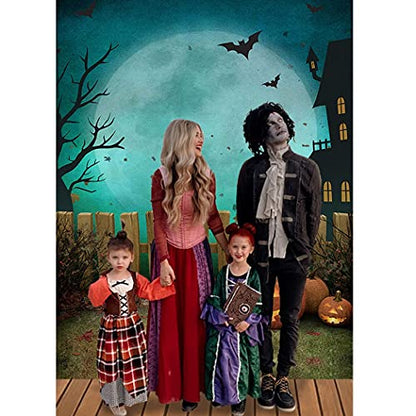 5x7ft Maijoeyy Halloween Backdrop Pumpkin Halloween Backdrops for Photography Moon Bat Fence Children Kids Party Decoration