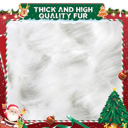 White Long Pile Faux Fur Faux Plush Muffler Scarf Dolls Jewelleries Displaying Backdrop Product Photo Backdrop, Great for Nail Art, Cushion Fluffy (White 0.5M) - color: White, size: 20''x65''