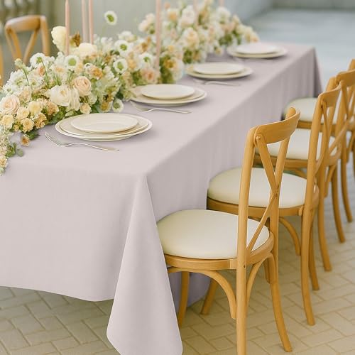 Tablecloths 60x102 Inches Textured Fabric,Natural Water Resistant Spill Proof Table Cloth Table Covers for Dining, Wedding and Parties，Natural - color: Natural, size: 60" x 102" (Rectangular)