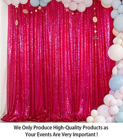 ShinyBeauty 5FTx7FT Sequin Backdrop Curtain Sparkly Fuchsia Photo Backdrops Shimmer Photography Background Wedding Drapes Glitter Backdrop Curtain for Party Birthday (Hot Pink - color: Hot Pink, size: 5FTx7FT