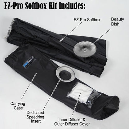 Pro Studio Solutions EZ Pro Beauty Dish Strip Box softbox 12"x56" with Speedring Insert, for Balcar, White Lightning, Lighting, X800, X1600, X3200 Strobe Flash Light, Speed Ring, Soft Box - size: 12x56in (30x140cm), style: Balcar