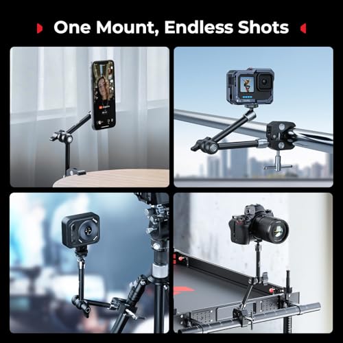SmallRig Magic Arm Clamp w/ 1/4" Screw, Phone Mount for Magsafe & Magnetic Adapter Ring, 11 Inches Integrated Magic Arm for iPhone, for Android, for Action Cameras/LCD Monitor/LED Lights - 5604 - size: 11''+phone mount