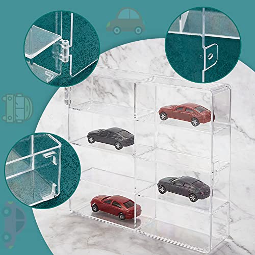 OLYCRAFT 8-Compartment Acrylic Display Case - Clear Storage Box for Model Cars and Jewelry Beads - 7.7x6.7x1.7 Inch - color: 8 Compartments