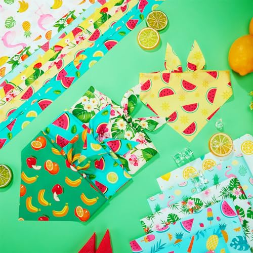 Abbylike 100 Pieces Summer Themed Dog Bandanas Bulk Hawaiian Dog Bandanas for Pets Triangle Kerchief Scarf Bibs Set for Summer Pets Dogs Party Costume Accessories, 25 Styles (31.5 x 21.7 x 21.7) - size: 31.5 X 21.7 X 21.7 Inch, style: Summer
