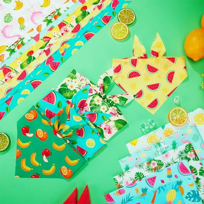 Abbylike 100 Pieces Summer Themed Dog Bandanas Bulk Hawaiian Dog Bandanas for Pets Triangle Kerchief Scarf Bibs Set for Summer Pets Dogs Party Costume Accessories, 25 Styles (31.5 x 21.7 x 21.7) - size: 31.5 X 21.7 X 21.7 Inch, style: Summer