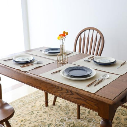 Simple&Opulence Linen Placemats Set of 4 – Hemstitched Dinner Cloth Placemats for Wedding,Party,Mothers Day,Easter – Machine Washable and Reusable 14"×19" Linen - color: Linen, size: placemat(14"×19”)