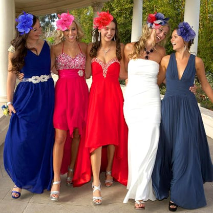 Fascinators Hats with Gloves Set for Women 20s 50s Cocktail Tea Party Wedding Costume Headwear - color: 03-navy