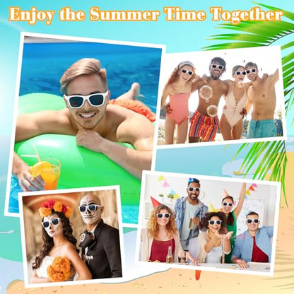 ASTARON Sunglasses Bulk, 6/12/24/48 Pack Sunglasses Party Favors for Summer Beach Pool Birthday Wedding Party Supplies - color: White