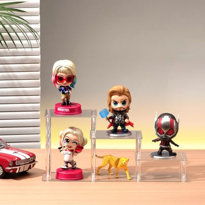 3 Tier Clear Acrylic Display Risers Stand Shelf, Acrylic Stands Display for Collectibles Pop Figure Models Perfumes Jewel,Action Figures Stand Organizer - color: 3 Tier/Model 3