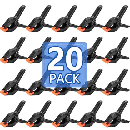 20 Pack 4.5 inch Plastic Spring Clamps, Black Heavy Duty Clips, Backdrop Clips, Woodworking Clamps, Plastic Clamps for Crafts, Backdrop Stand, Woodworking, Photography - size: 4.5in-20P