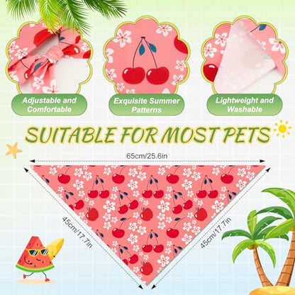 Abbylike 100 Pieces Summer Themed Dog Bandanas Bulk Hawaiian Dog Bandanas for Pets Triangle Kerchief Scarf Bibs Set for Summer Pets Dogs Party Costume Accessories, 25 Styles (25.6 x 17.7 x 17.7) - size: 25.6 X 17.7 X 17.7 Inch, style: Summer