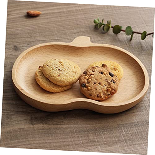 Mikinona Pear Pattern Wooden Plate Japanese Style Dessert Tray for Snacks and Jewelry Made from Natural Wood Photography Prop