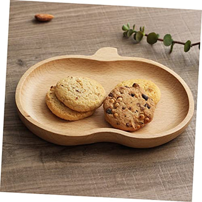 Mikinona Pear Pattern Wooden Plate Japanese Style Dessert Tray for Snacks and Jewelry Made from Natural Wood Photography Prop