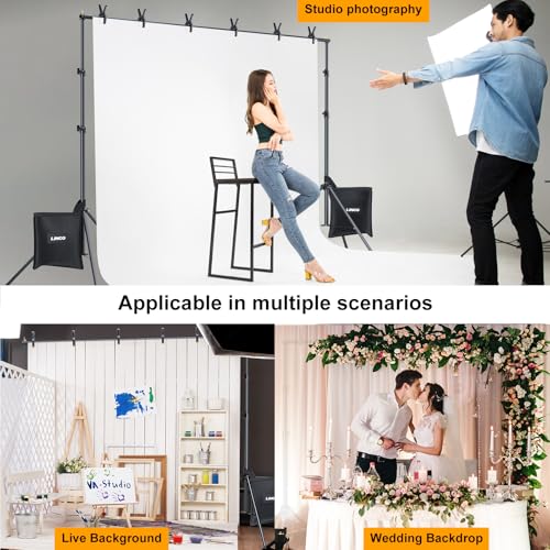 LINCO Lincostore Backdrop Stand for Parties Kit 10x7 ft Adjustable Back Drop Photography Studio Photo Background Support System with Clamps, Sand Bag, Carrying Bag 4172 4174 (10x7 ft) - size: 10x7 Ft