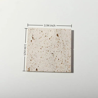 Natural Travertine Stone Photo Prop, Beige 10×10/10×15cm Sizes, Unique Textured Backdrop for Jewelry Product Photography, Natural Holes & Varied Patterns, Perfect for Creative Shooting & Styling