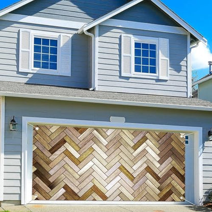 7X16ft Brown Rustic Wood Texture Wall Garage Door Decoration Background Wooden Board Photography Backdrop Wedding Birthday Baby Shower Party Decoration Party Decor Banner Cover - size: 7X16