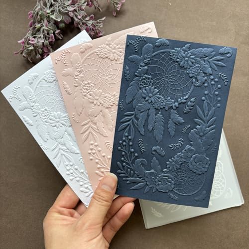 3D Textured Embossing Folders for Card Making, Leaves Flowers Embossing Folders for DIY Scrapbooking, Branches Template Paper Card Embossing Stencil for Photo Album Card Paper Craft Decoration - color: 6