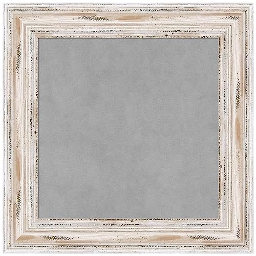 Amanti Art White Framed Magnetic Board 21x21 Small Vision Board for use with Magnets, 100% Metal Sheet to Display Items as Office Decor or for Home Organization in mudroom, Kitchen or Kids Room - color: Alexandria White Wash, size: 21"W x 21"H