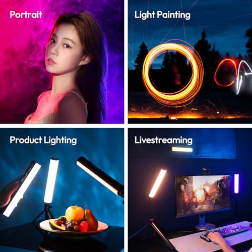 ULANZI B15RGB Magnetic RGB Light Wand - Handheld LED Video Light Stick with Diffuser, 3300mAh 1800-9000K 20 Effect Dimmable Camera Tube Light for Video Recording Studio Photography TikTok YouTube Vlog - size: 1 Piece - Medium