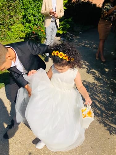 Floral Fall Boho Sunflower Crown Hippies Daisy Hair Wreath Bridal Headpiece Photo Props DY-01 (Yellow) - color: Yellow