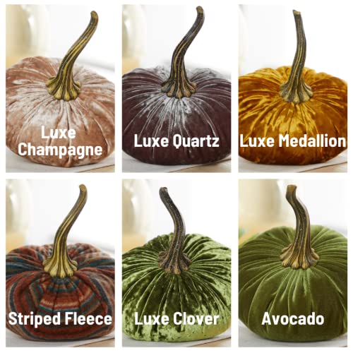 Create Your Own Set of 4 Small Velvet Pumpkins, Handmade Home Decor, Holiday Mantle, Fall Halloween Thanksgiving Centerpiece, Wedding (Create Set 4 Small) - color: Create Set 4 Small