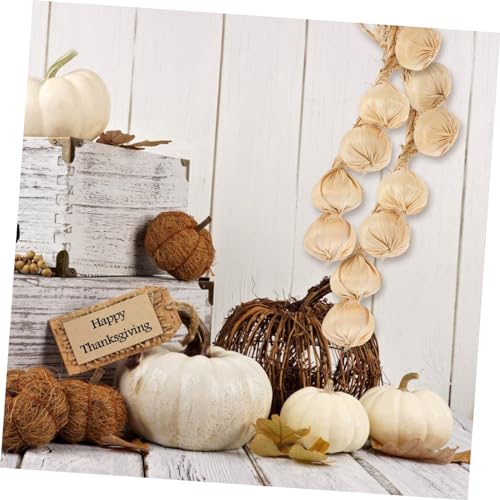SHOWERORO Lifelike Artificial Garlic Hanging String Realistic Mini Vegetable Decor for Kitchen Home and Photography Props for Rustic Farmhouse Style