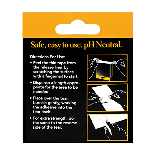 Lineco Archival Document Repair Tape, Repairs Paper Documents, Book Pages, Maps, Ephemera, Photos and Printed Artwork. Ideal for Family Archivist, Acid-Free Translucent Tape 1" x 35', Pack of 2 - size: 1"x35' (2 Pack)