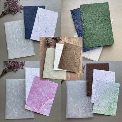 5Pack 3D Plastic Embossing Folder DIY Craft Template Molds Stamp Stencils Scrapbook Paper Cards Photo Album Making Tools, Gear Balloon Flower Background Embossing Folders Handmade Art Craft Supplies - color: 5 Pack Balloon