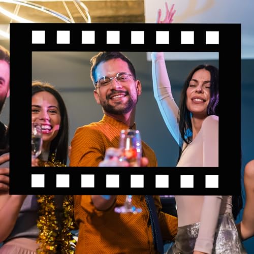 Beeveer Upgraded 32 x 24 Inch Large Photo Booth Props Picture Frame Vintage Photo Frame Friends Selfie Props for Wedding Mexico Birthday Bachelorette Graduation Party Supplies (Filmstrip Style) - style: Filmstrip Style