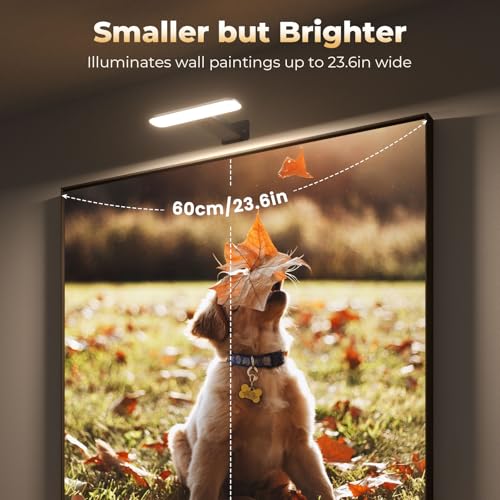 FULEN Rechargeable Picture Lights for Wall, Wall Lights Battery Powered with Remote, Art Lights for Paintings, Picture Frame Lights for Wall,Dart Board Light with 3 Color Temperatures,Black - color: Black, size: 1 PACK