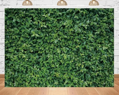 7x5ft Fabric 3D Green Leaves Grass Backdrop Spring Greenery Grass Wall Photography Background for Birthday Party Baby Shower Room Wall Decor Supplies Booth Props - size: 7X5ft