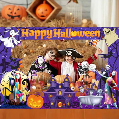 Halloween Photo Booth Props Kit, 16PCS Photo Props & Selfie Frame Halloween Party Decoration Supplies Dress Up Party Costumes Accessories for Photoshoot Selfie Props (Orange)