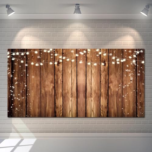 Rustic Wooden Backdrop - Brown Vintage Wood Plank Wall - 20x10ft - size: 20x10ft