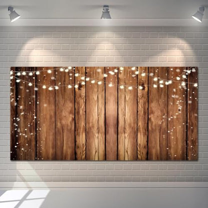 Rustic Wooden Backdrop - Brown Vintage Wood Plank Wall - 20x10ft - size: 20x10ft