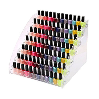 7 Tiers Essential Oils Nail Polish Rack Acrylic Lipstick Holder Display Stands Dropper Bottle Organizers Wide Tall Dresser Balls Commodity Goods Shelf for Store Shop Countertop Checkout Counter Case - size: 7 floor