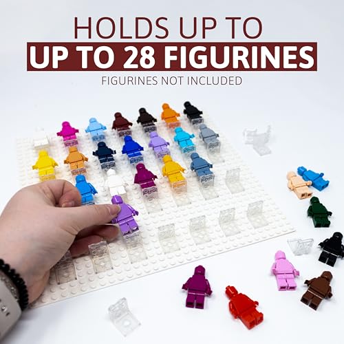 Figurine Display Case 10x10 White Shadow Box for Miniature Figures 10x10 White Wood Shadow Box with White Base to Display Up to 28 Block Figures - color: White With White Blacking, size: 10x10