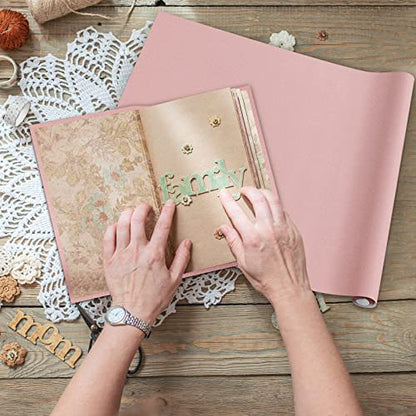 PerKoop Book Cloth for Book Binding 40 x 16 Inch Fabric Surface Paper Backed Bookcover Archival European Durable Strong Bookbinding Supplies Cover Books Album Scrapbooking (Pink) - color: Pink