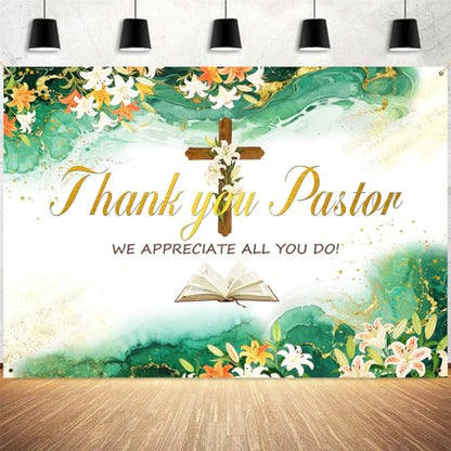 Thank You Pastor Backdrop Pastor Appreciation Day Photography Background Marble Texture Appreciation Decor Banner Church Events Celebrations Supplies Photo Booth Studio Props 10x7ft FU055YL - size: 10x7ft