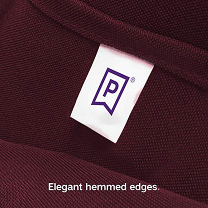 Gee Di Moda Cloth Napkins - 17 x 17 Inch Burgundy Dinner Napkins - Set of 12 Soft & Absorbent Washable Fabric Cloth Table Napkins with Hemmed Edges for Hotel Restaurant, Holiday Parties & Wedding - color: Burgundy