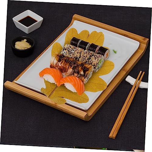 20pcs Sushi Tray Leaf Decor Natural Baking Leaves for Seafood Display Sashimi and Sushi Serving Plates Elegant Japanese Cuisine Presentation for Food Photography