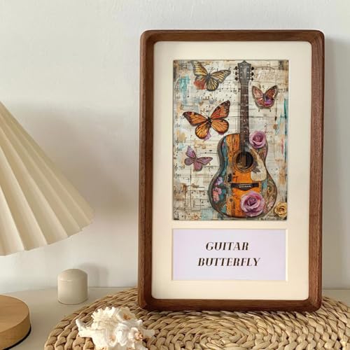 PRSTINCOL Scrapbook Paper,16 Sheets 4.1x5.8 Inch Guitar Butterfly Style Scrapbook Paper,Single-Sided Vibrant Origami Decoupage Papers for Diy Crafts, Card Making, Art Journaling - color: Guitar_Butterfly