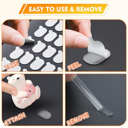 300Pcs Double Sided Adhesive Dots, Removable Clear Dots Sticky Tack, Waterproof No Trace Dots Adhesive Putty for Wall Hanging Crafts, Balloons Party Decorations Poster Picture Festival Decoration