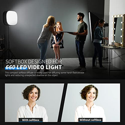 Neewer LED Light Panel Softbox for 660/530/480 LED Light - Outer 16.3'' x 6.5'', Inner 9.8'' x 8.7'', Foldable Light Diffuser with Strap Attachment and Bag for Photo Studio Portrait Video Shooting - style: 1 Pack