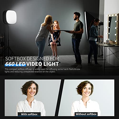 Neewer LED Light Panel Softbox for 660/530/480 LED Light - Outer 16.3'' x 6.5'', Inner 9.8'' x 8.7'', Foldable Light Diffuser with Strap Attachment and Bag for Photo Studio Portrait Video Shooting - style: 1 Pack