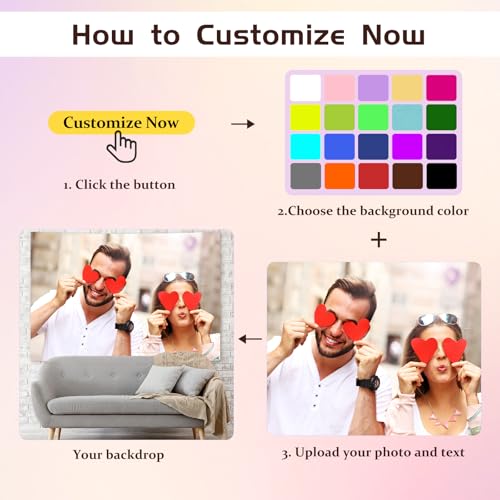 Custom 7x5ft Backdrop Personalized Photo Customize Backdrop with Picture Logo Customized Vinyl Fabric Banner for Photography, Gift for Christmas, Birthday, Decal, Graduation, Valentine's Day (84x60in) - size: 7x5FT