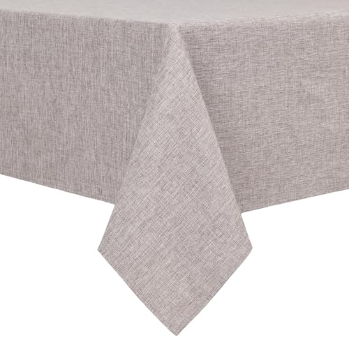 Hiasan Faux Linen Square Tablecloth - Wrinkle and Stain Resistant Washable Table Cloth for Kitchen Dining Room Holiday Table Cover for Party Dinner, Stone, 30 x 30 Inch - color: Stone, size: 30" x 30" (Square)