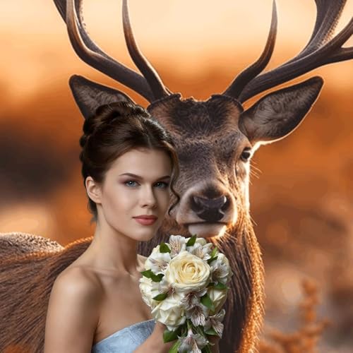 Antler Red Deer Backdrop Background for Photography 5x7ft Photobooth Professional Photo Backdrop Curtains Video Photography Studio Photo Backgrounds Banner Booth Background Screen Parties - color: Antler Red Deer