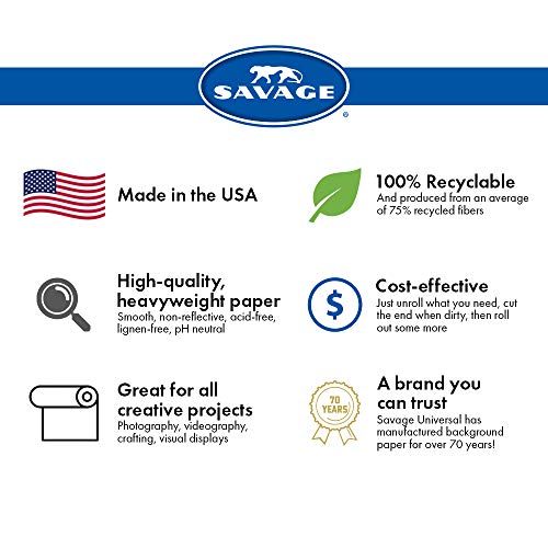 Savage Seamless Background Paper - #1 Super White (53 in x 36 ft) - color: Super White, size: 53 in x 36 ft