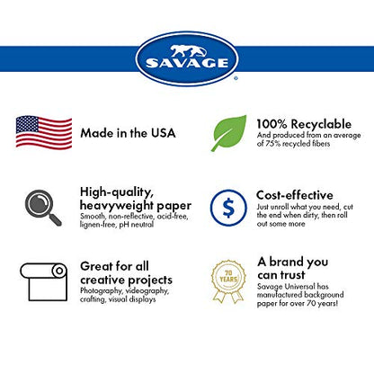 Savage Seamless Background Paper - #1 Super White (53 in x 36 ft) - color: Super White, size: 53 in x 36 ft